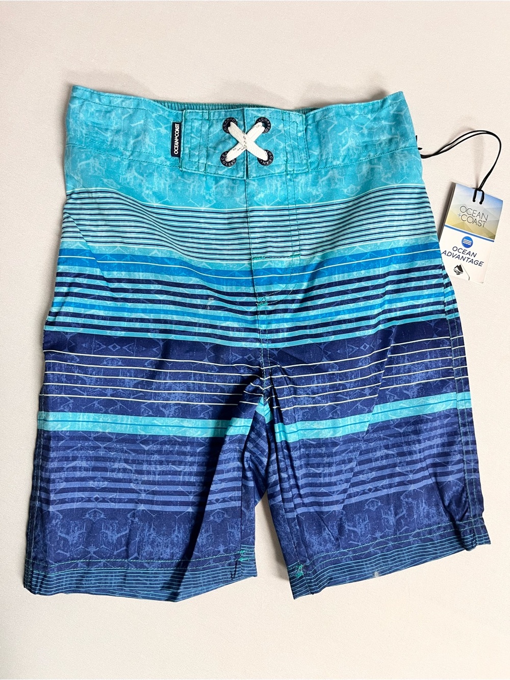 Brand New-Ocean Coast Boys' Blue Lagoon Lined Swim Trunks